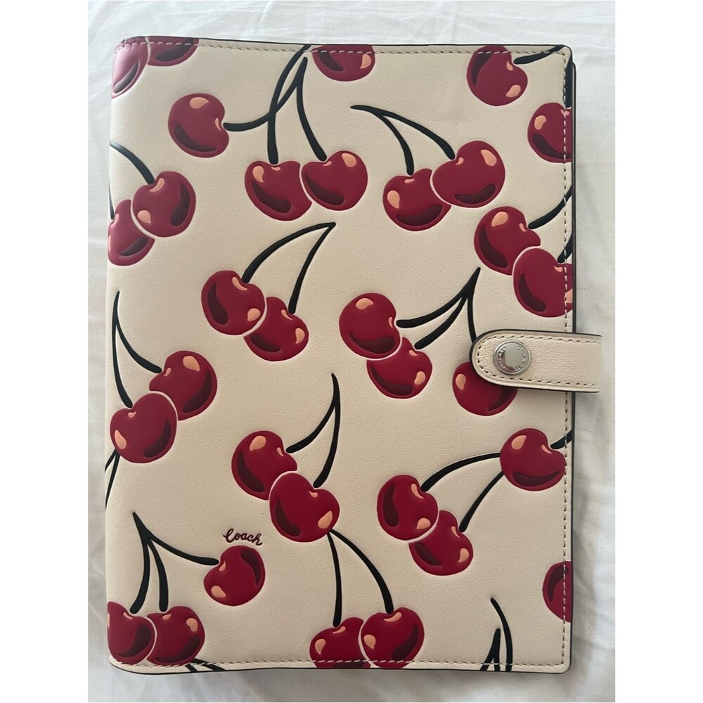 Coach Cherry Print Leather Notebook